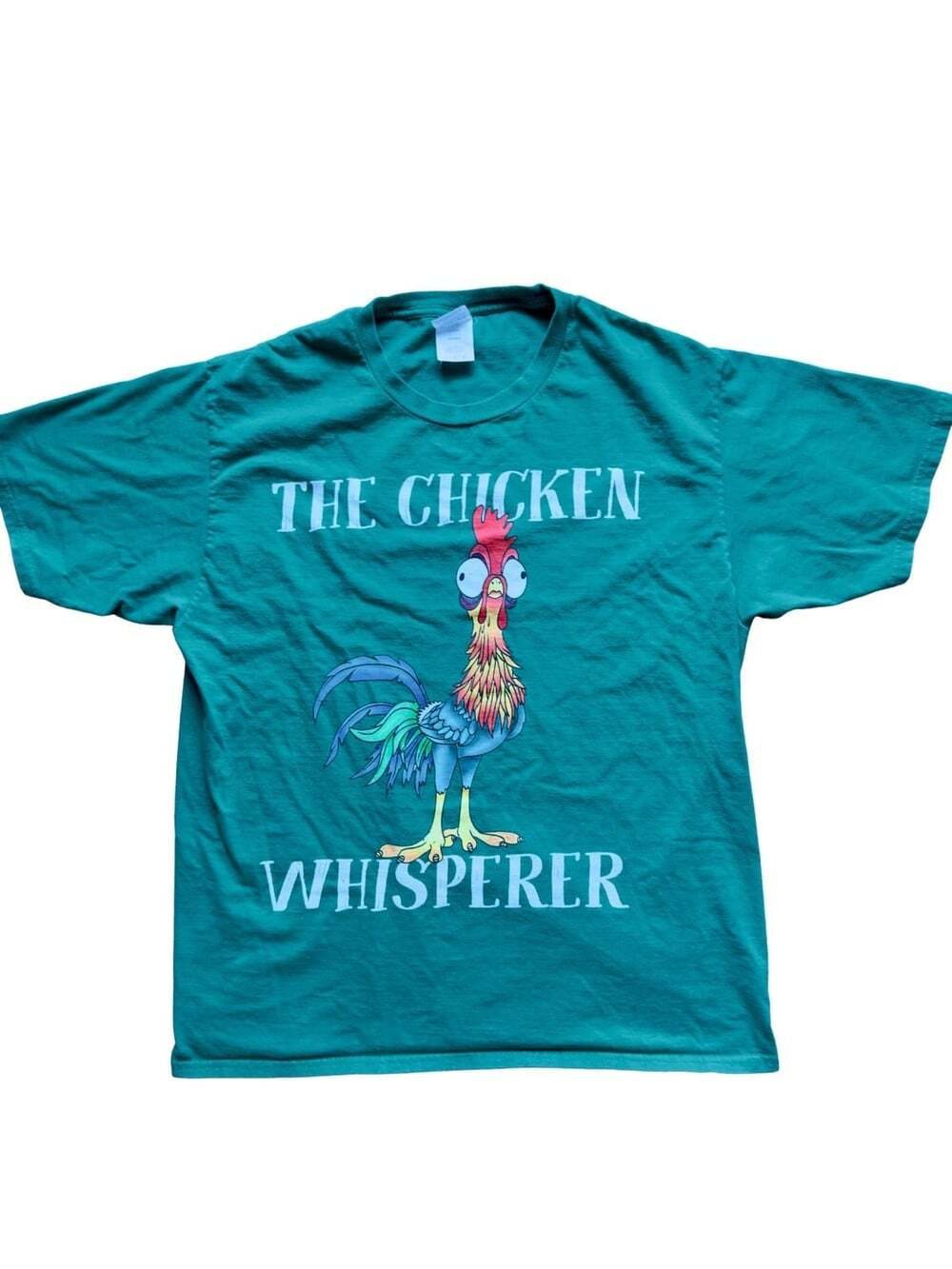 The Chicken Whisperer Funny Graphic T Shirt Mens Large Green Humor Novelty Tee